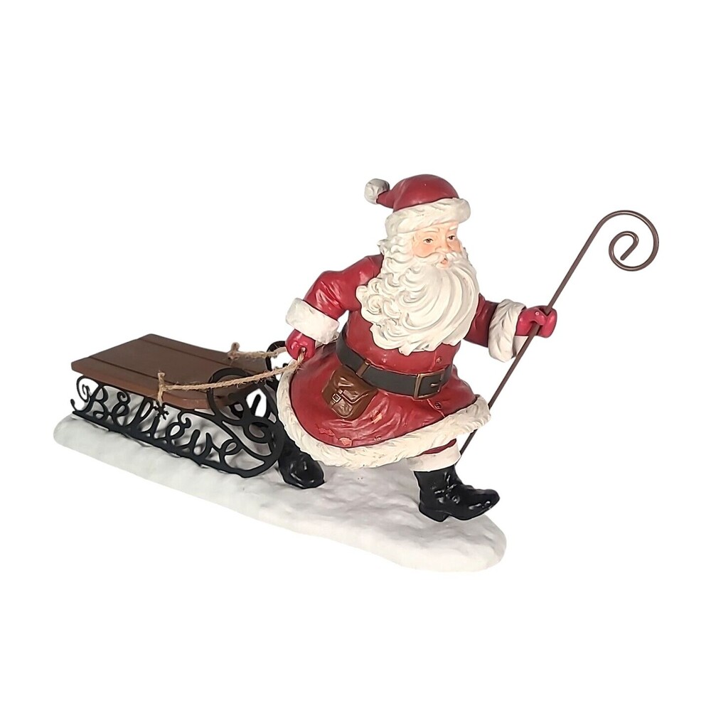 Rare Vintage Hallmark Christmas in Evergreen Santa Pulling Sled, Geoff Greenleaf - Picture 14 of 14